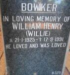BOWKER William Henry 1925-1991