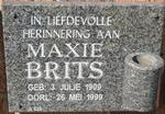 BRITS Maxie 1909-1999
