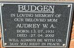 BUDGEN Audrey W.A. 1931-2002