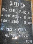 BUTLER Eric A. 1922-1998 & Martha H.E. 1920-1990