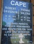 CAPE Robert Davidson 1914-1990 & Yvonne Valerie 1930-2000
