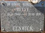 FENWICK Betsy 1946-1991