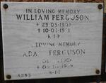 FERGUSON William 1905-1991 & Ada 1906-1999