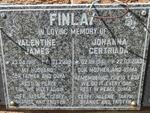 FINLAY Valentine James 1918-2008 & Johanna Gertruida 1941-2013