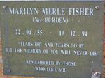 FISHER Marilyn Merle nee BURDEN 1955-1994
