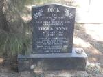 DICK Thora Anne 1915-1996
