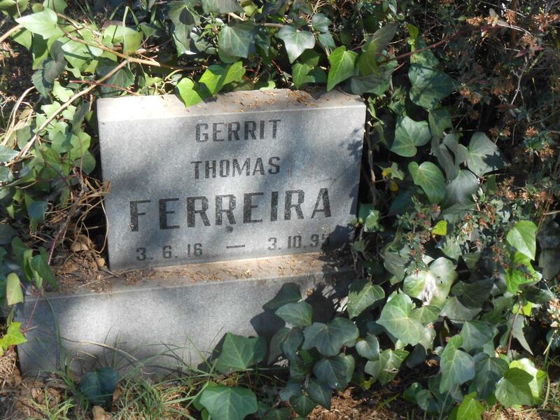 FERREIRA Gerrit Thomas 1916-1995
