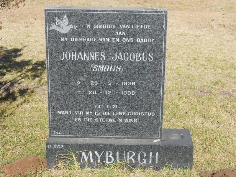 MYBURGH Johannes Jacobus 1939-1998