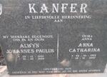 KANFER Alwyn Johannes Paulus 1920-1999 & Anna Catharina 1922-2007