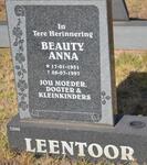 LEENTOOR Beauty Anna 1951-1997