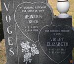 VOGES Heinrich Bock 1923-1998 & Violet Elizabeth 1923-2007