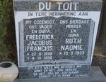 TOIT Frederick Jacobus, du  192??-1996 & Ruth Naomi 1939-