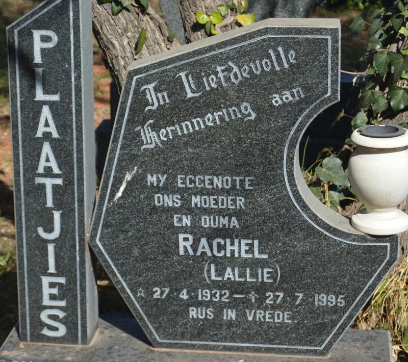 PLAATJIES Rachel 1932-1995