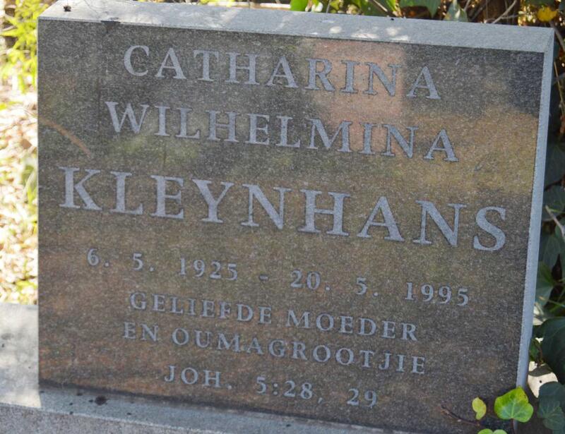 KLEYNHANS Catharina Wilhelmina 1925-1995