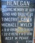 HENEGAN Garth Myles 1958-1991 :: HENEGAN Timothy Michael 1960-1976 