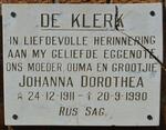 KLERK Johanna Dorothea, de 1911-1990