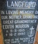 LANGFORD Edith Marion 1915-1990