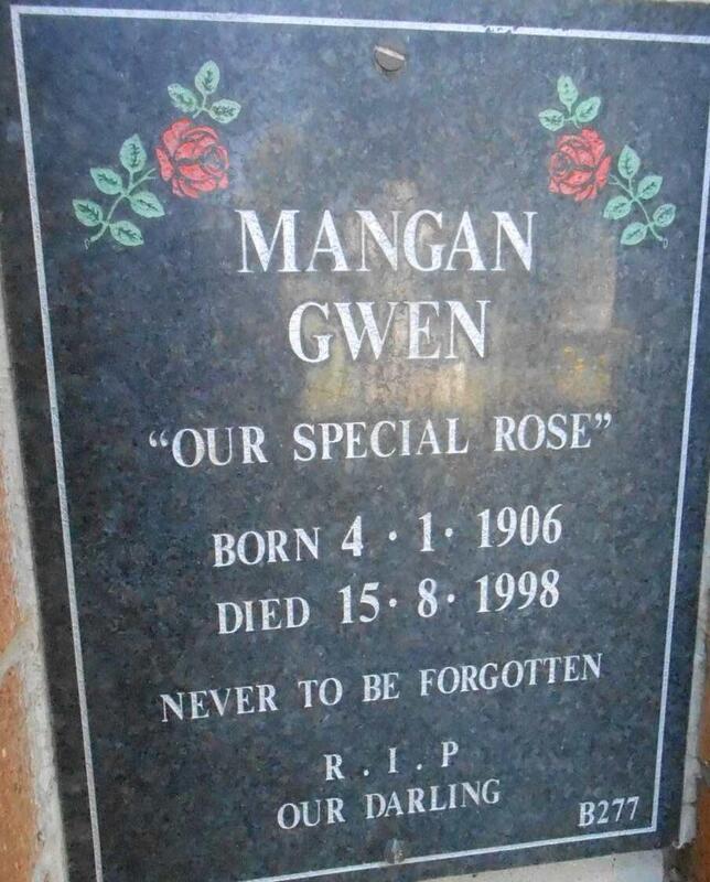 MANGAN Gwen 1906-1998