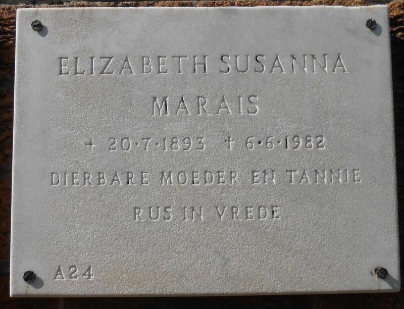 MARAIS Elizabeth Susanna 1893-1982