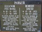 PARKER Robert David 1923-2002 & Eleanor HOOK 1925-1995