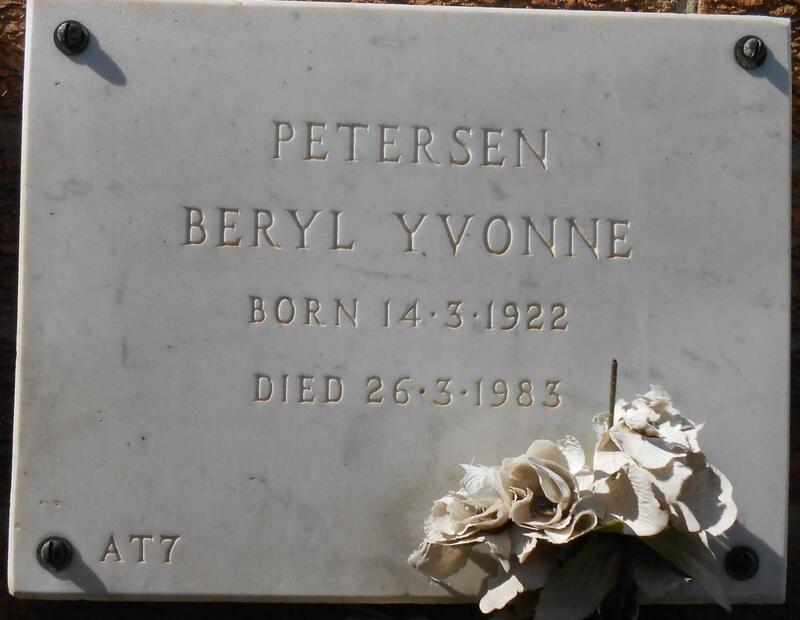 PETERSEN Beryl Yvonne 1922-1983