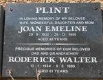PLINT Roderick Walter 1934-1995 & Joan Emeline 1932-1980