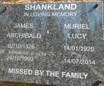 SHANKLAND James Archibald 1926-1993 & Muriel Lucy 1920-2014