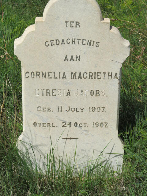 JACOBS Cornelia Magrietha Etresia 1907-1907