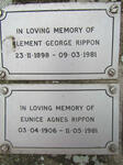 RIPPON Clement George 1898-1981 :: RIPPON Eunice Agnes 1906-1981
