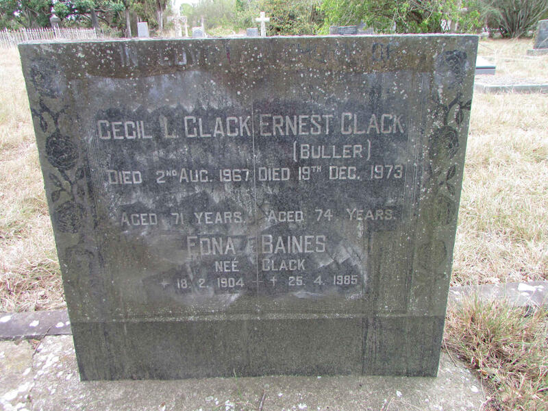 CLACK Cecil L. -1967 :: CLACK Ernest -1973 :: BAINES Edna nee CLACK 1904-1985