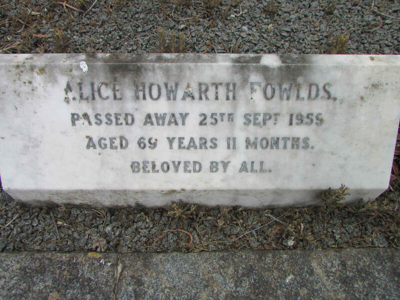 FOWLDS Alice Howarth -1955