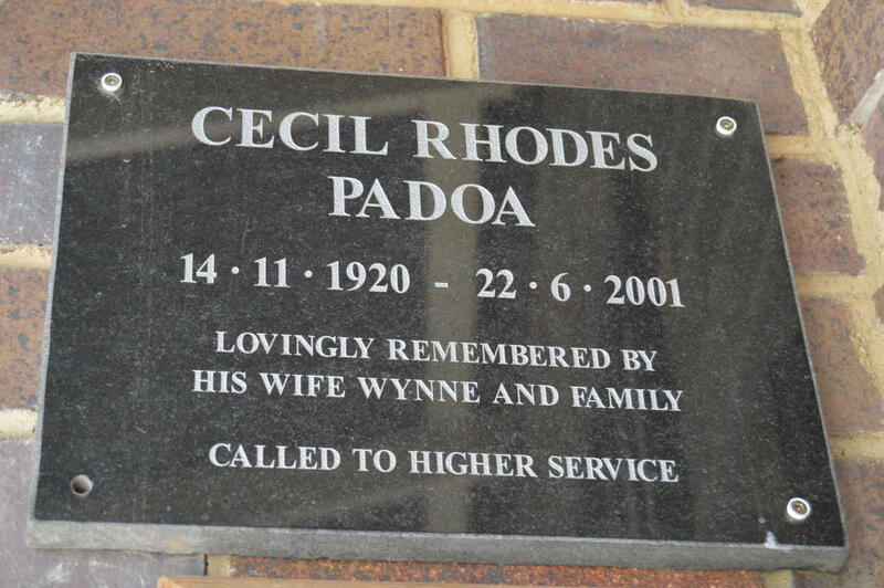 PADOA Cecil Rhodes 1920-2001