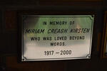 KIRSTEN Miriam Creagh 1917-2000
