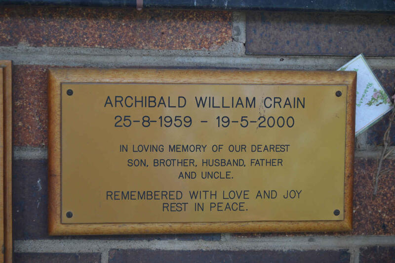 CRAIN Archibald William 1959-2000