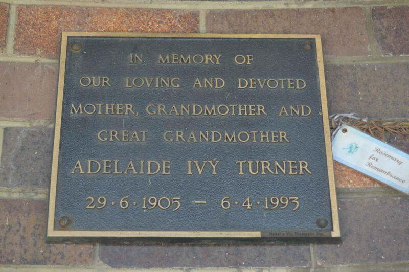 TURNER Adelaide Ivy 1905-1993