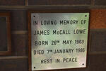 LOWE James McCall 1903-1986