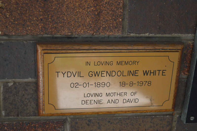 WHITE Tydvil Gwendoline 1890-1978
