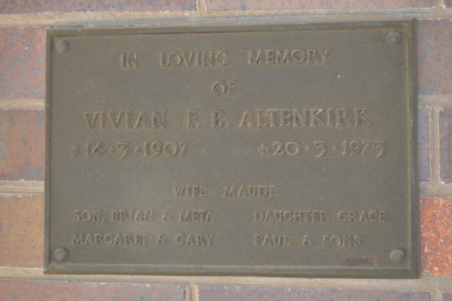 ALTENKIRK Vivian F.B. 1907-1973