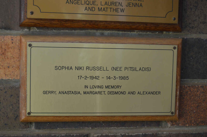 RUSSELL Sophia Niki nee PITSILADIS 1942-1985
