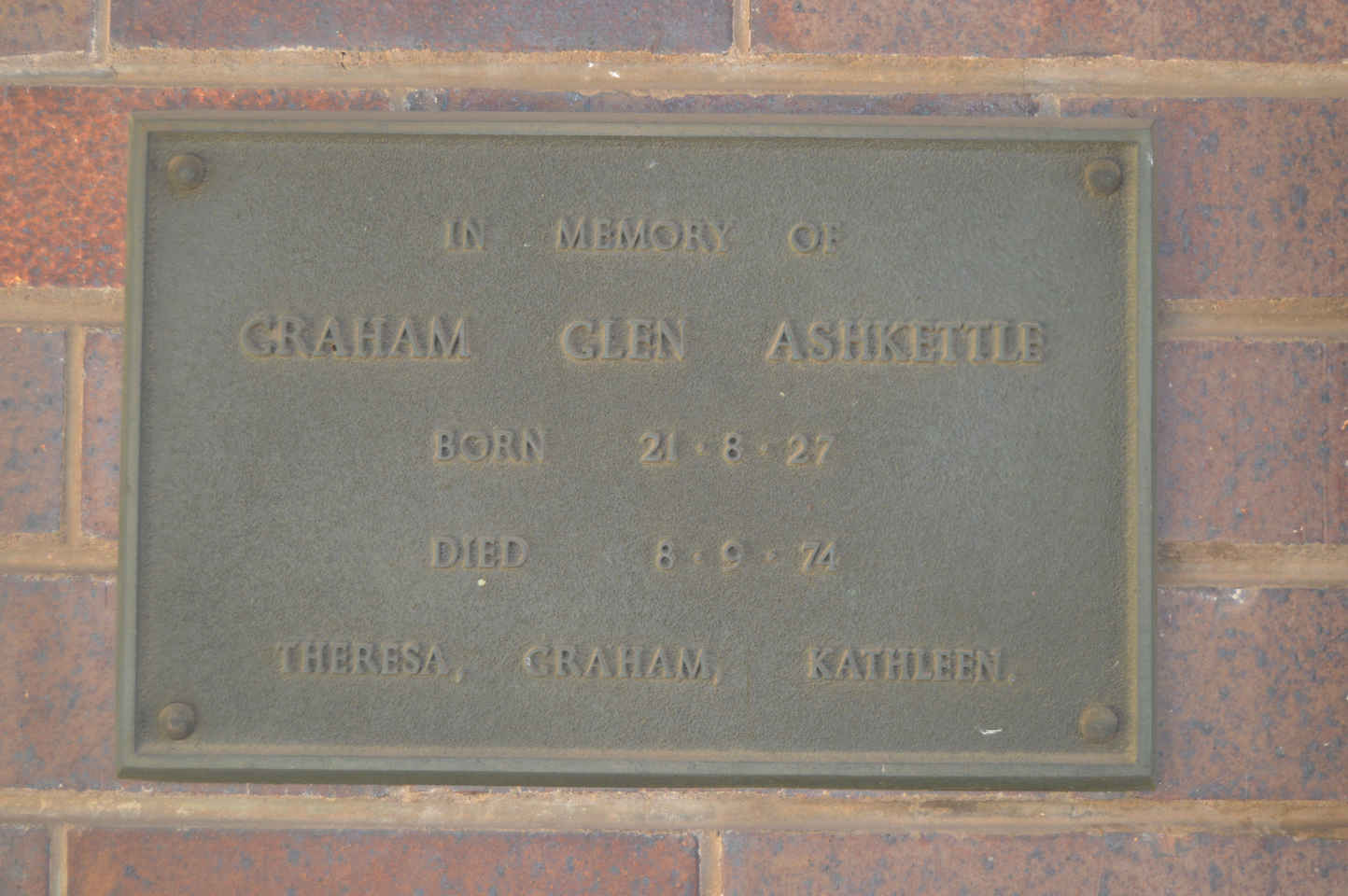 ASHKETTLE Graham Glen 1927-1974