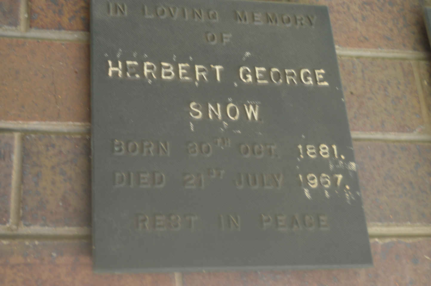 SNOW Herbert George 1881-1967