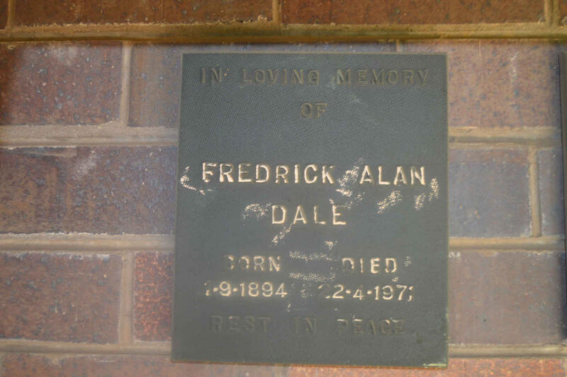 DALE Fredrick Alan 1894-1971