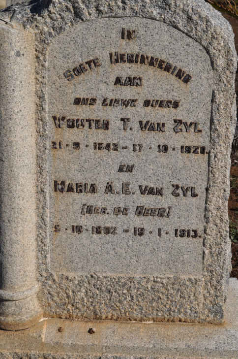 ZYL Wouter T., van 1842-1920 & Maria A.E. DE BEER 1862-1913