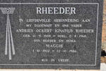 RHEEDER Andries Ockert Ignatius 1905-1965 & Maggie 1907-1986