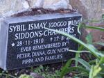 SIDDONS Sybil Ismay nee CHAMBERS 1910-2007