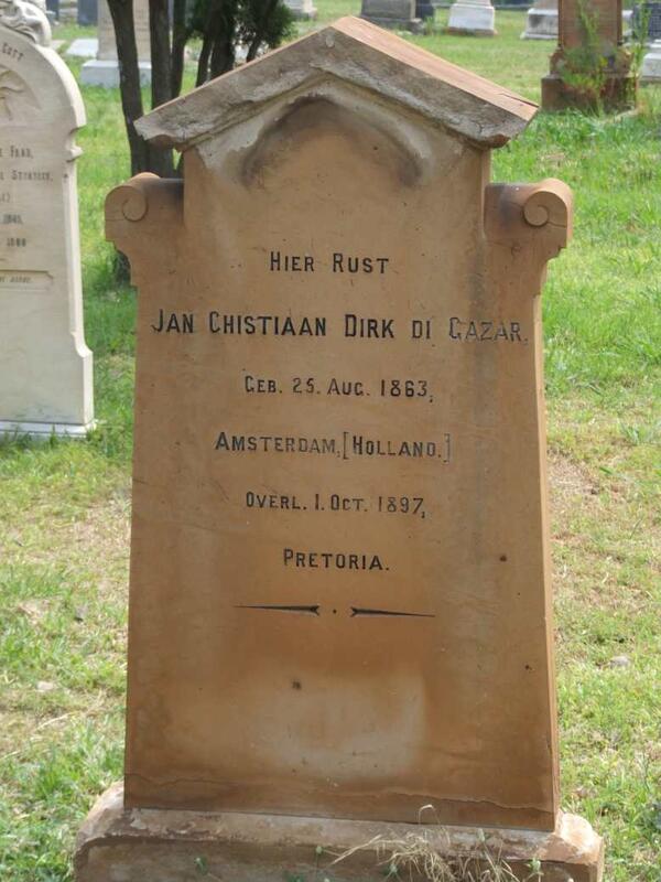 GAZAR Jan Christiaan Dirk,  di 1863-1897