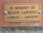 CANNING Beatie 1913-1993