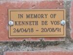 VOS Kenneth, de 1918-1991