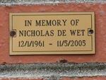 WET Nicholas, de 1961-2005