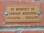 MIDDLETON Leonard 1904-1995